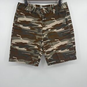 Vans Shorts Women 11 Green Camouflage Canvas Vintage 90s Y2K Grunge Skater